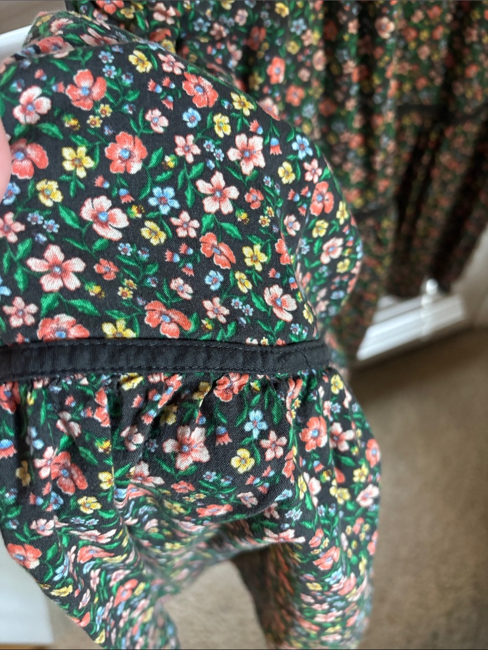 XXL Old Navy Black Floral 3/4-Sleeve Maxi Dress - Picture 7 of 7